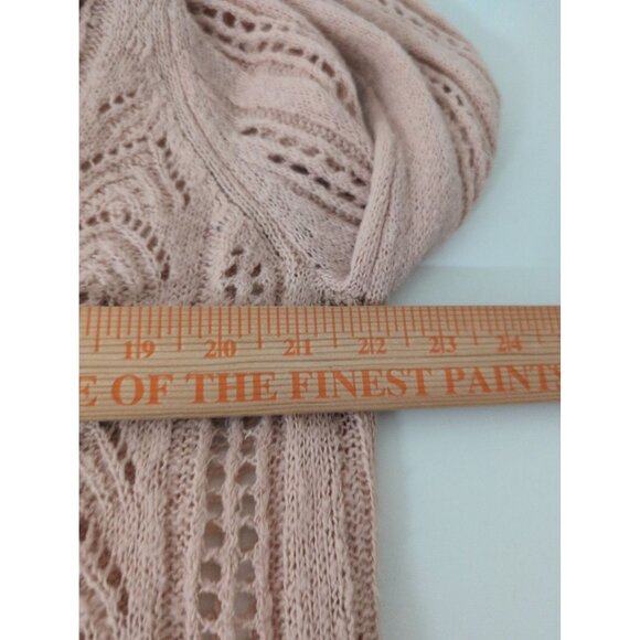 Cato Crochet Ruffle Cardigan Womens Size XL Baby Pink Long Sleeve Sweater - Picture 12 of 13
